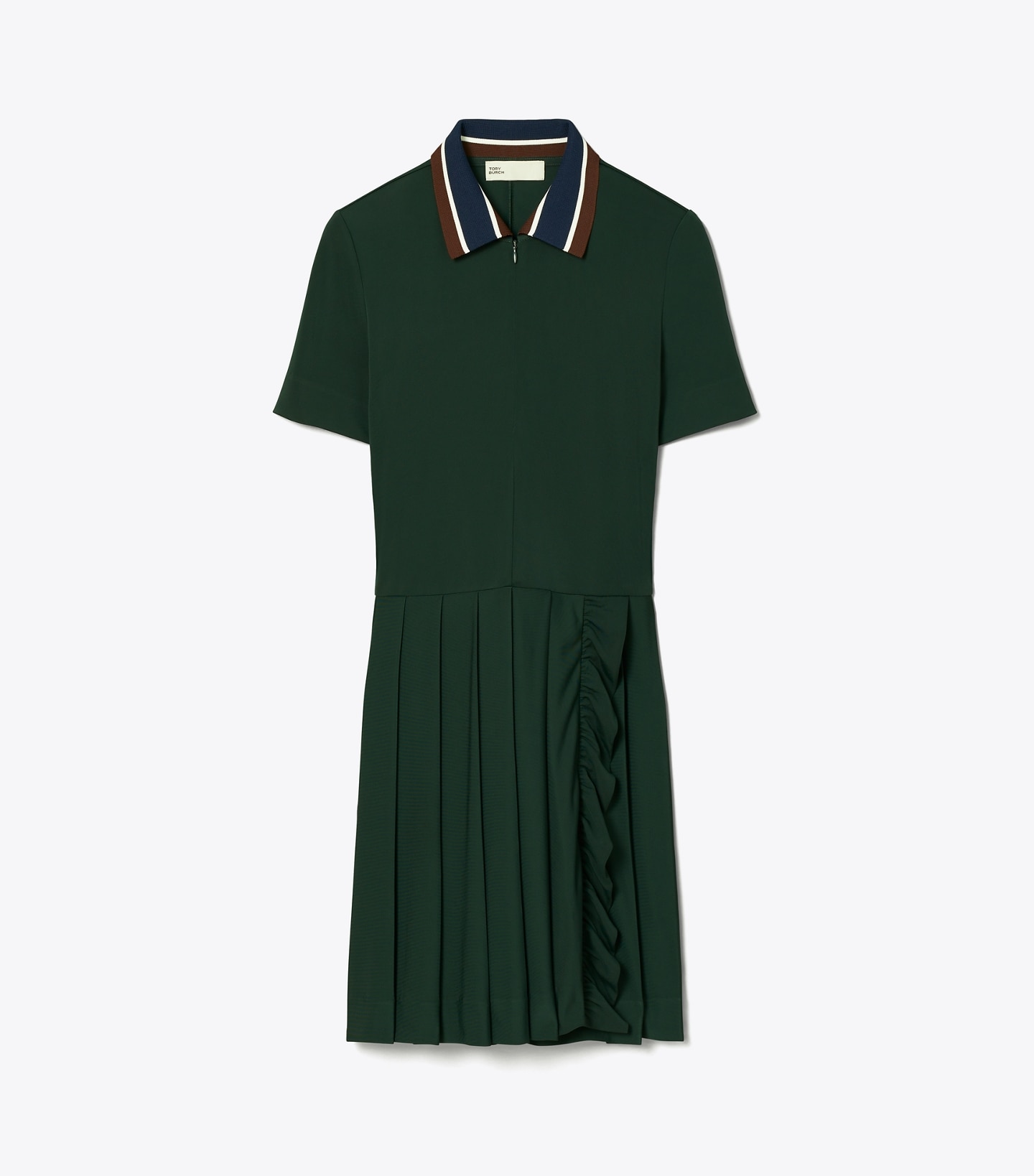 Pleated Zip-Front Golf Dress