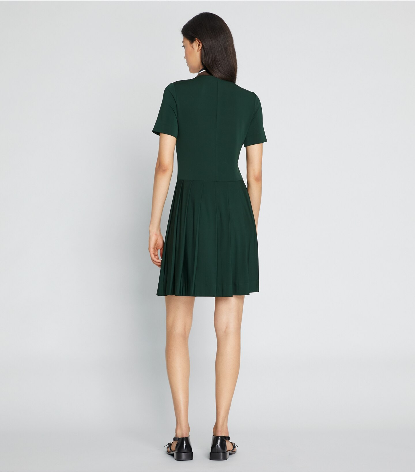 Pleated Zip-Front Golf Dress