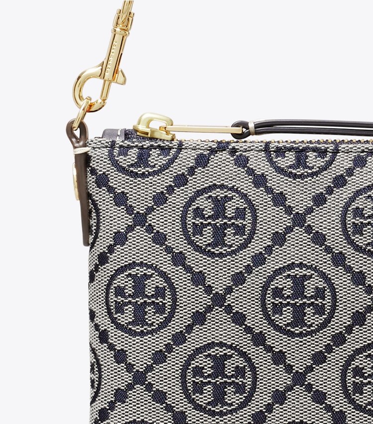 Tory Burch diseñador bolsos de hombro Pochette con monograma en T en Tory Navy detalle