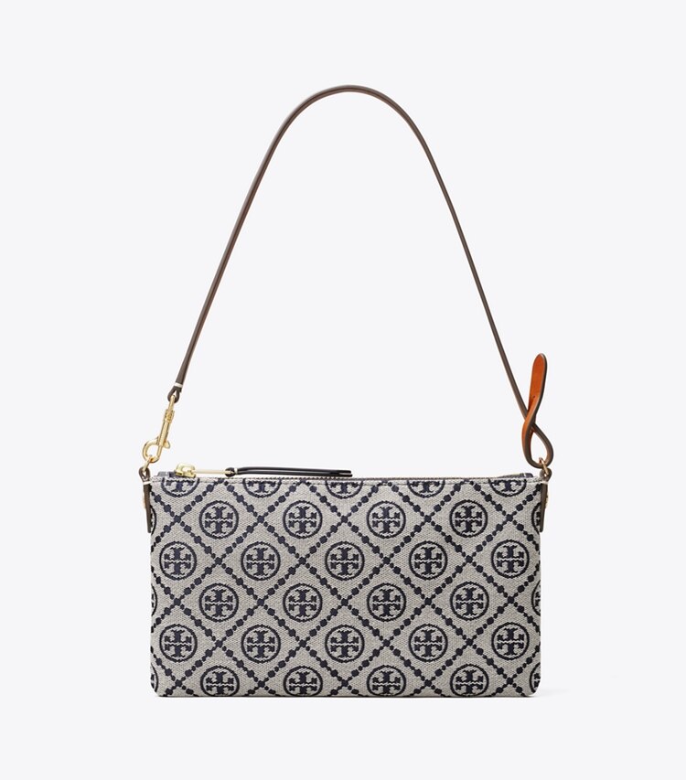 Tory Burch diseñador bolsos de hombro Pochette con monograma en T en Tory Navy frente