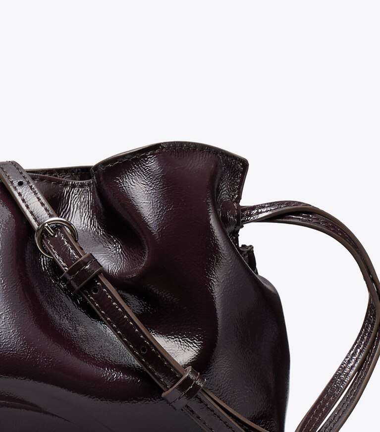 Tory Burch designer sacs à bandoulière Pochette Ella à cordon de serrage effet vieilli in Mulberry informations