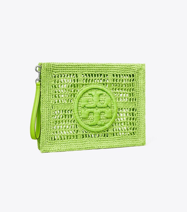 Tory Burch designer petites pochettes Pochette Ella crochetée in Bright Fern angle