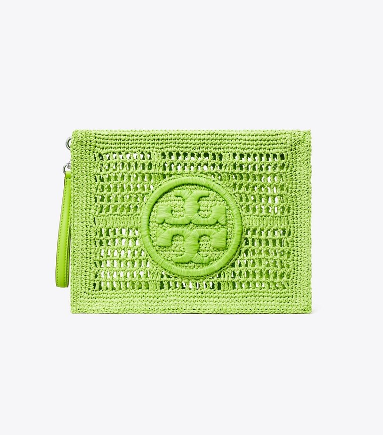 Tory Burch designer petites pochettes Pochette Ella crochetée in Bright Fern angle
