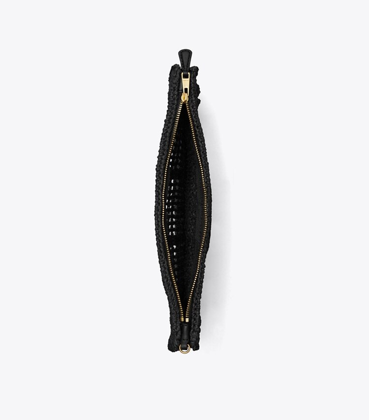 Tory Burch designer petites pochettes Pochette Ella crochetée in Black dessus