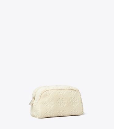Tory Burch designer portes-monnaie Pochette Ella en molleton in Pearl angle