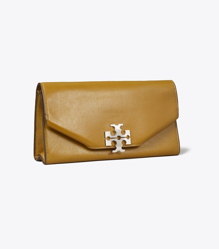 Tory Burch designer pochettes Pochette enveloppe Charlie dans WREN BROWN angle