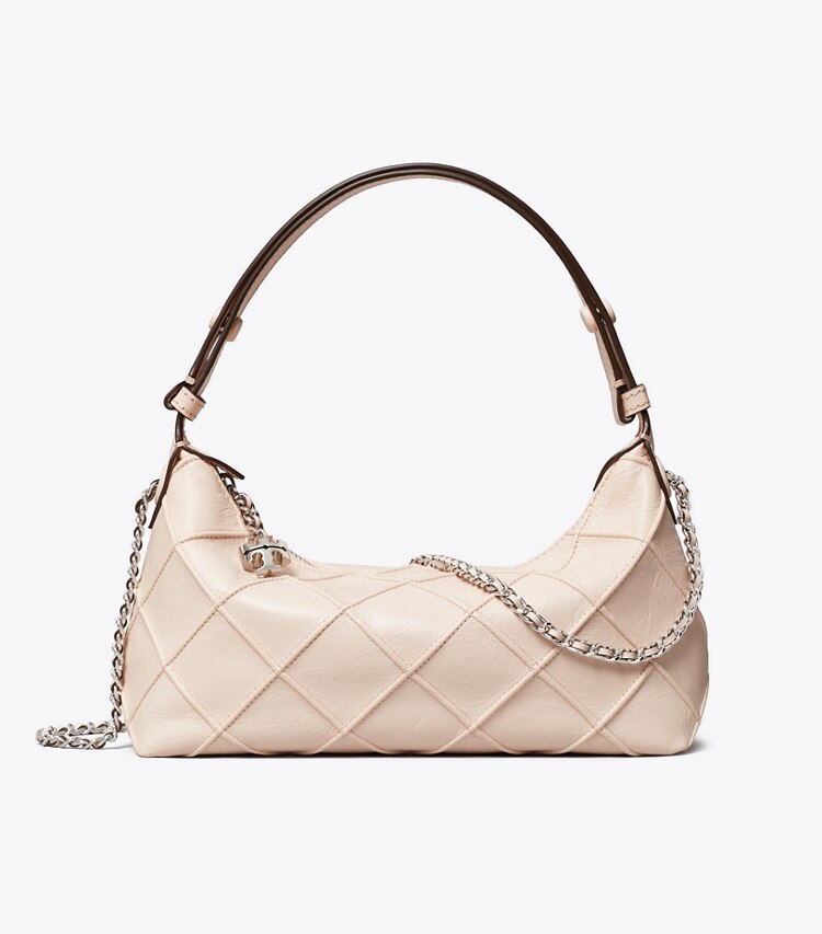 Tory Burch diseñador bolsos bandolera Pochette Fleming desgastada en Soft Pink frente