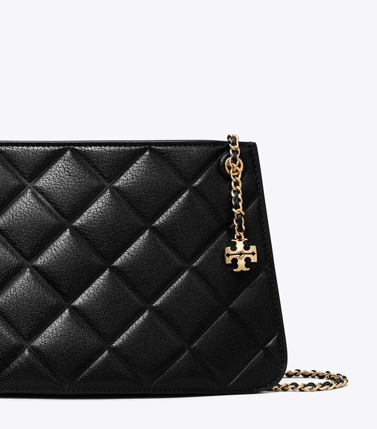Tory Burch designer borse a tracolla Pochette Fleming in Black dettaglio