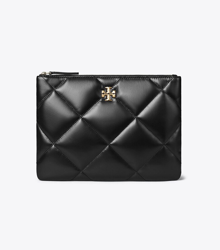 Tory Burch designer portaspicci Pochette Kira con trapuntatura a diamante in Black front