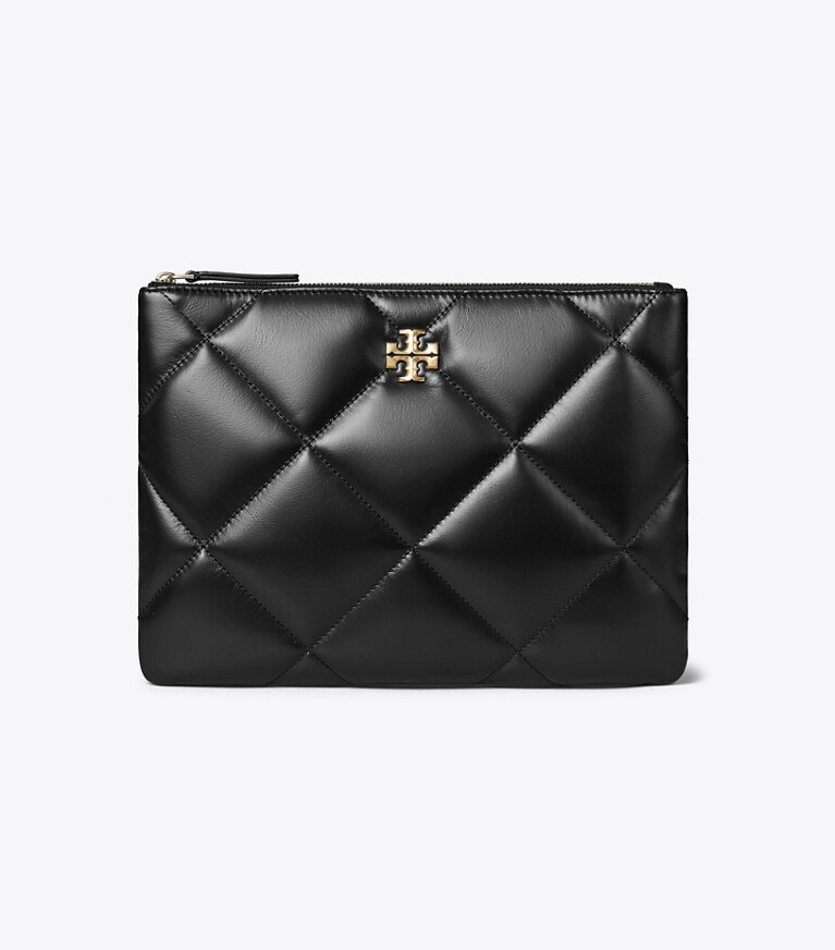 Tory Burch designer portaspicci Pochette Kira con trapuntatura a diamante in Black angle