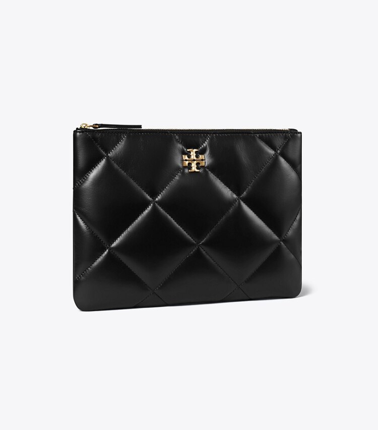 Tory Burch designer portes-monnaie Pochette matelassée diamant Kira dans Black angle