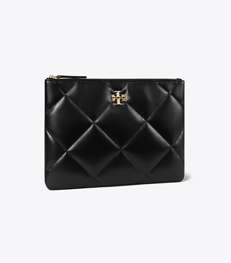 Tory Burch designer portes-monnaie Pochette matelassée diamant Kira dans Black angle