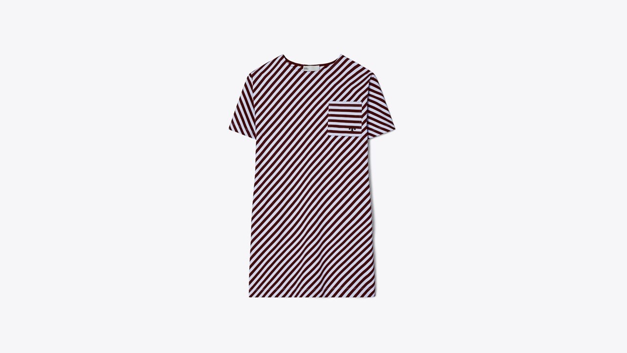 Striped Monogram Pocket T-Shirt Dress - Women - Ready-to-Wear