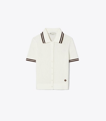 Mercerized Cotton Polo: Women's Designer Tops | Tory Burch