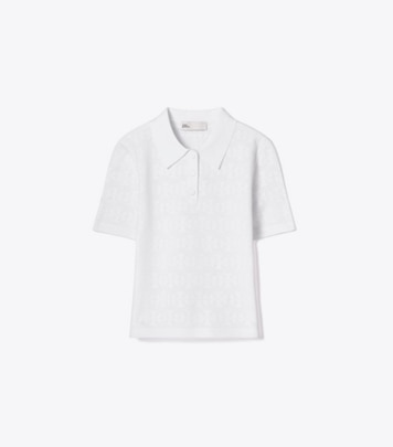 TORY BURCH ホワイトポロシャツ Poplin Zip Polo: Women's Designer Tops | Tory Burch
