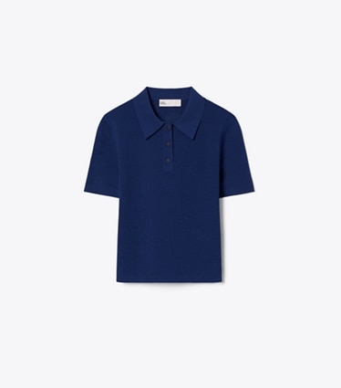 Tory Burch designer セーター ポインテール レーヨン ポロシャツ in Ocean front