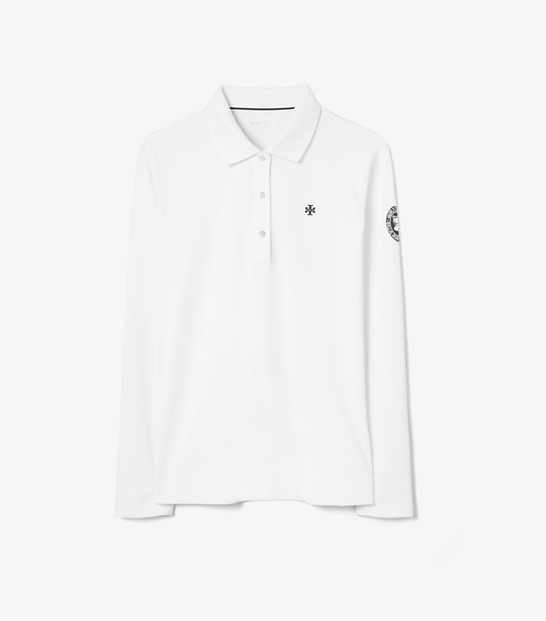 Tory Sport designer hauts Polo à manches longues dans Snow White de face