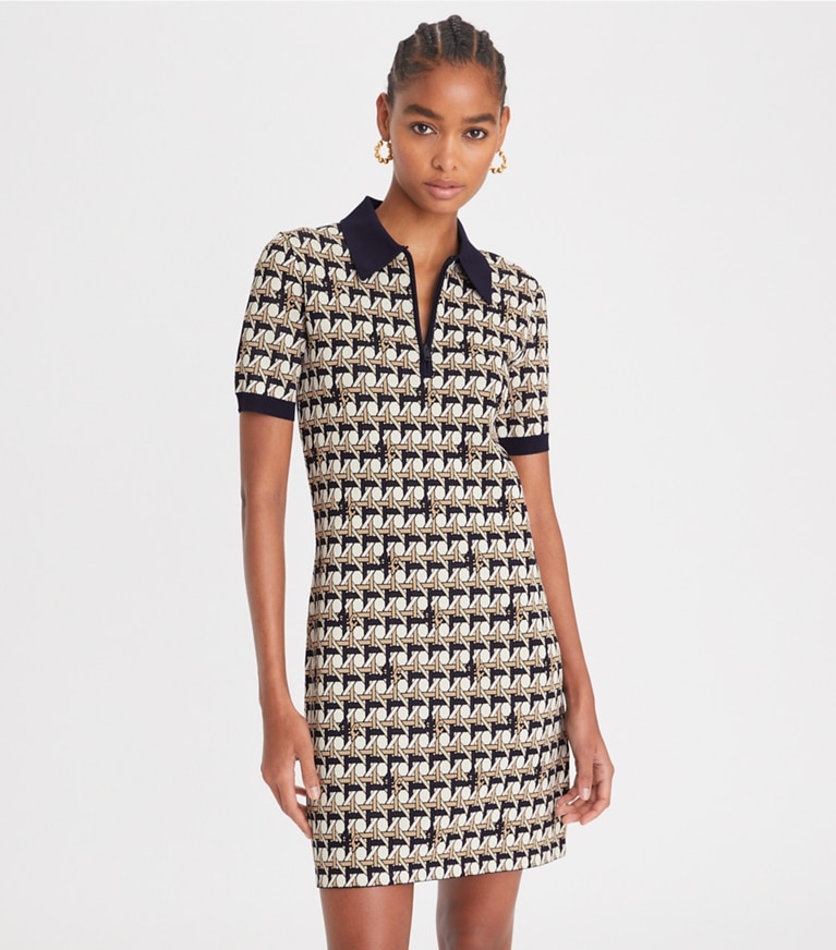 Tory Burch designer dresses Polo Dress in Tory Navy front