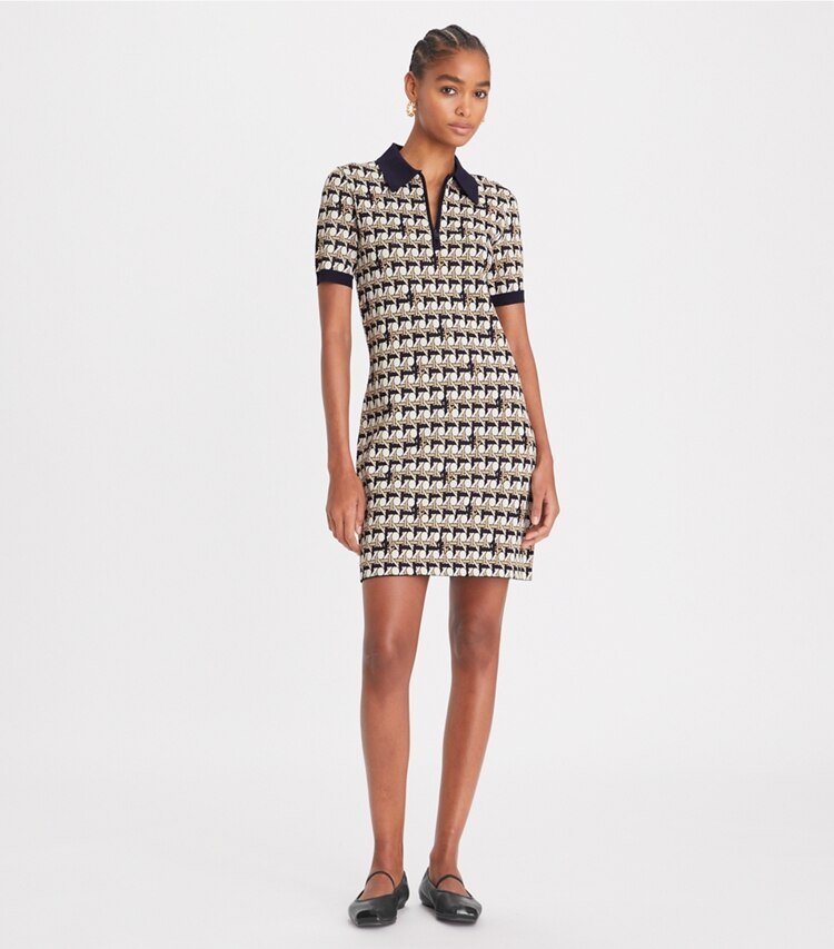 Tory Burch designer dresses Polo Dress in Tory Navy on model front
