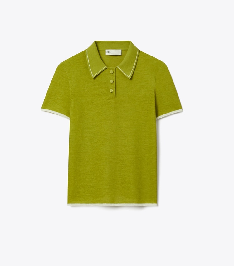 Tory Burch designer sweaters Polo en laine in Bright Green front