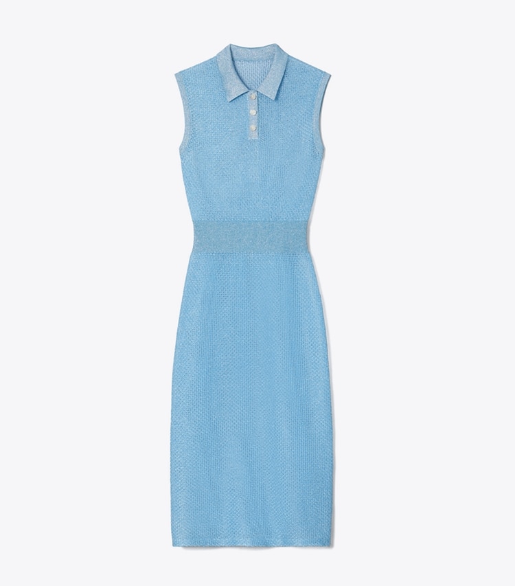Tory Burch designer dresses Polo Mesh Dress in Starlight Blue front