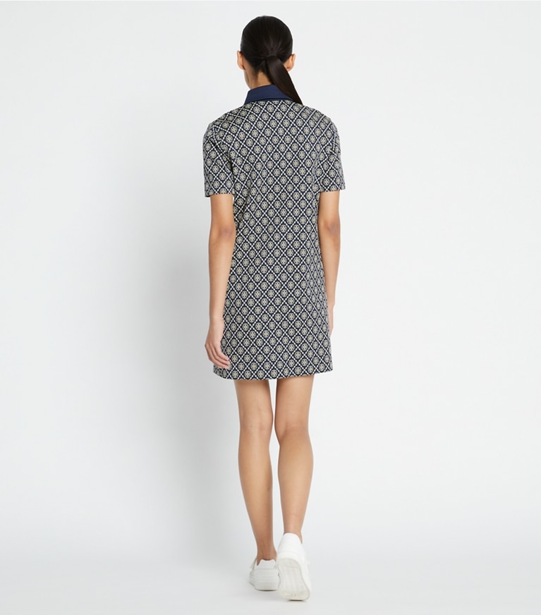 Tory Sport designer kleider Polokleid aus Nylon mit T-Monogramm in TORY NAVY T MONOGRAM SMALL SPORT front
