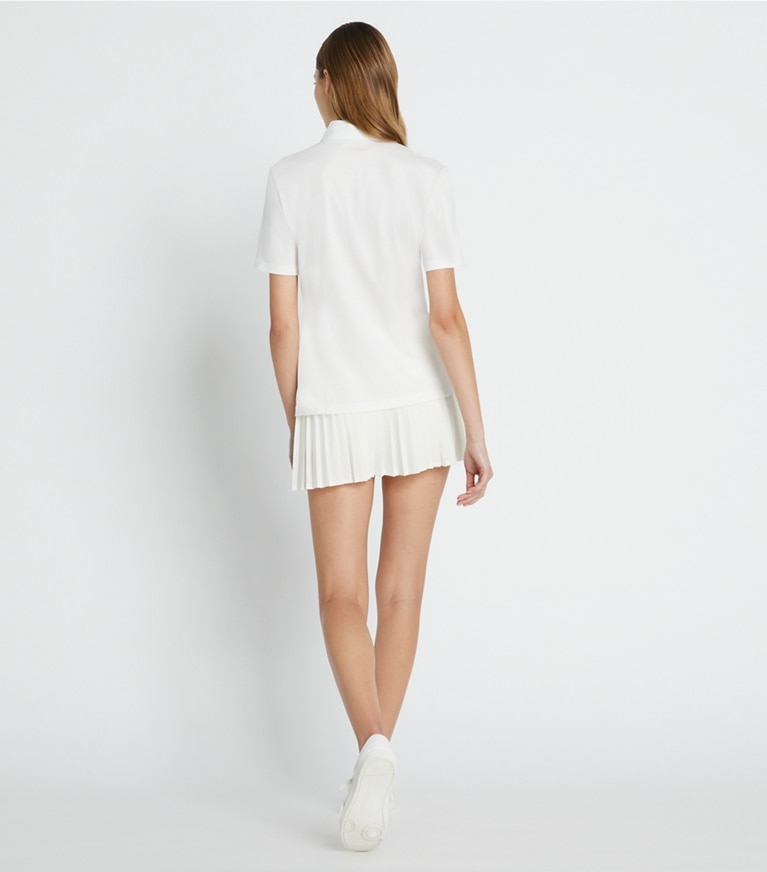 Tory Sport designer oberteile Poloshirt aus merzerisierter Baumwolle in Snow White front