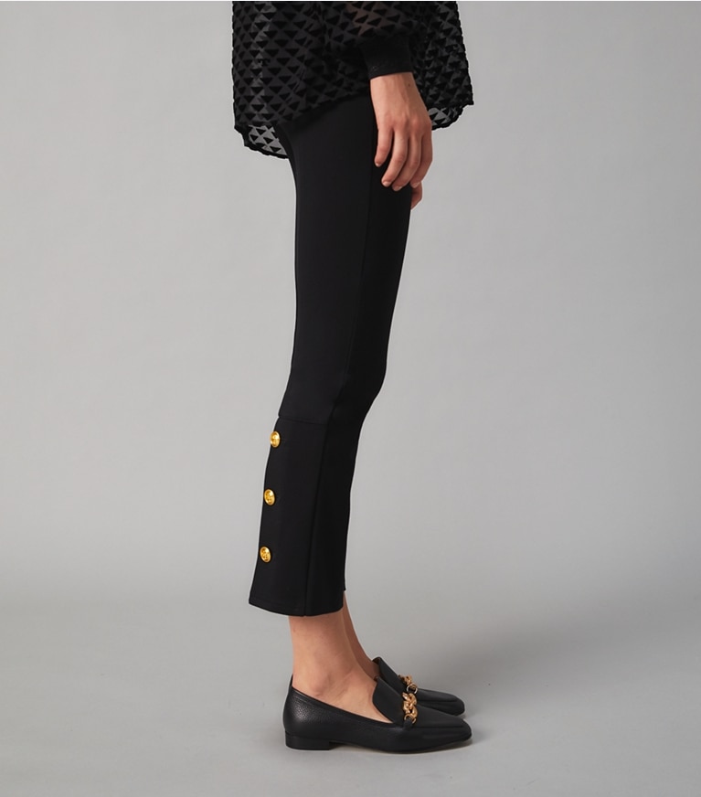 Tory Burch designer bottoms Ponte Flare Pant in Black front