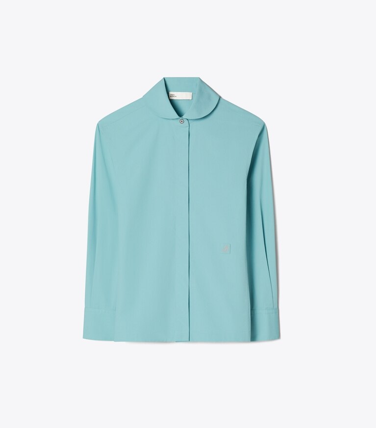 Tory Burch designer oberteile Popelinehemd in Clouded Blue front