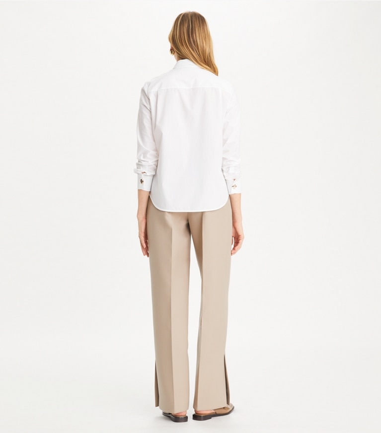 Tory Burch designer oberteile Popelinehemd in White front