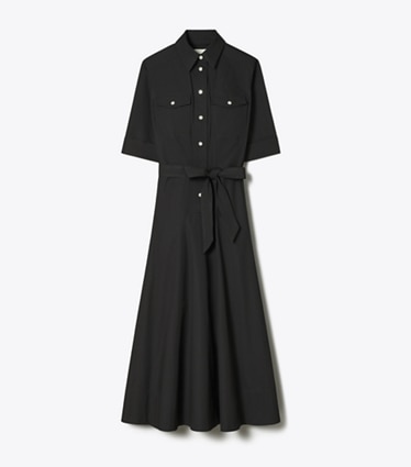 Tory Burch designer kleider Popelinekleid in Black front