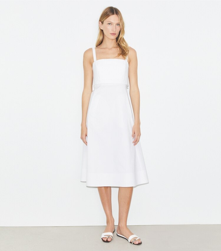 Tory Burch designer kleider Popelinekleid in White modell von vorn
