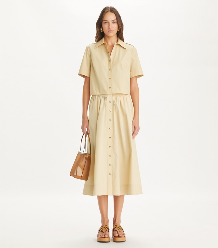 Tory Burch designer unterteile Popelinerock in Soapstone modell von vorn