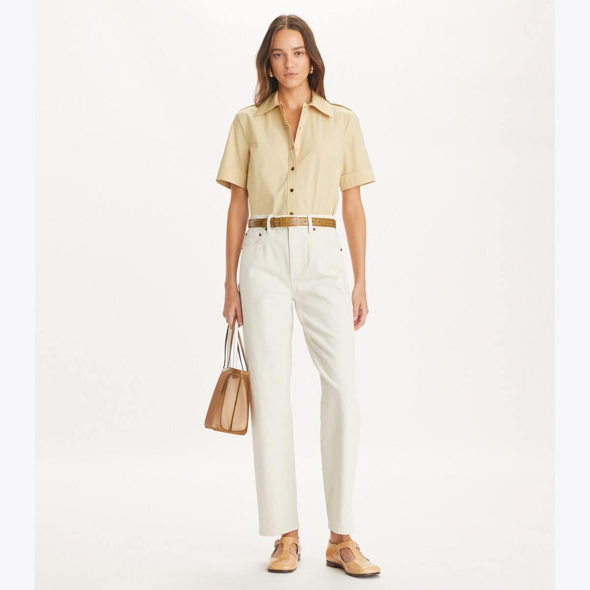 Poplin Camp Shirt: Women's Designer Tops | Tory Burch