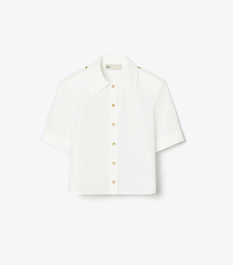 Tory Burch designer トップス ポプリン キャンプシャツ in White front