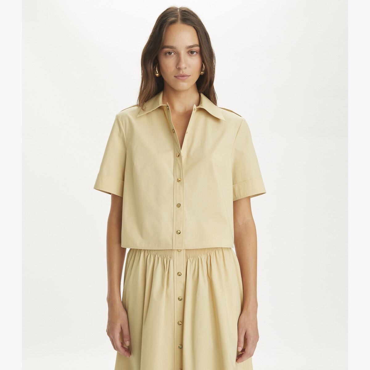 売れ筋商品|||エレントレイシー カットソー トップス レディース Women s Poplin Shirt with Lace Cutout Camel White organic poplin shirt with bow | Marni