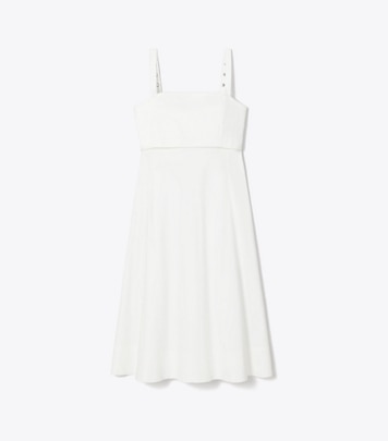 Tory Burch designer dresses Poplin Dress in White front
