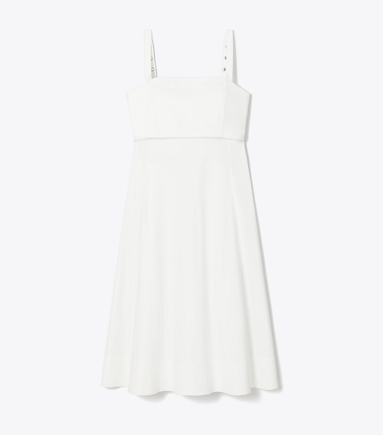 Tory Burch designer dresses Poplin Dress in White front
