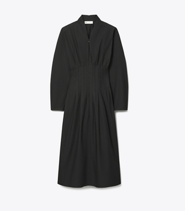 Tory Burch designer dresses Poplin Dress in Black front