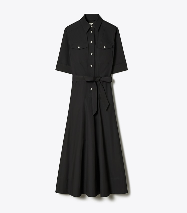 Tory Burch designer dresses Poplin Dress in Black front