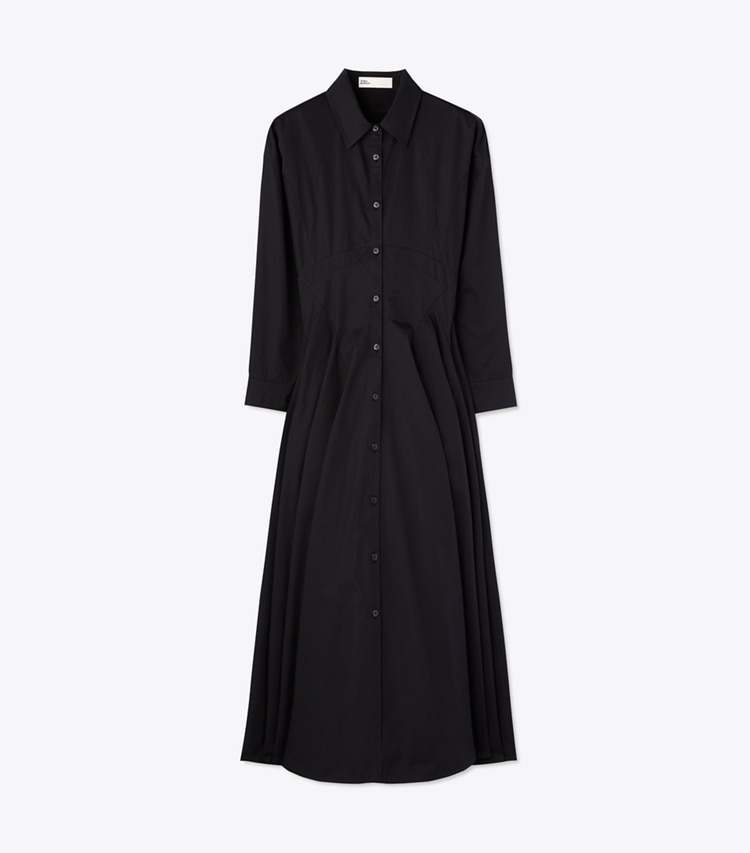 Tory Burch designer ドレス ポプリン ミディ シャツドレス in Black front