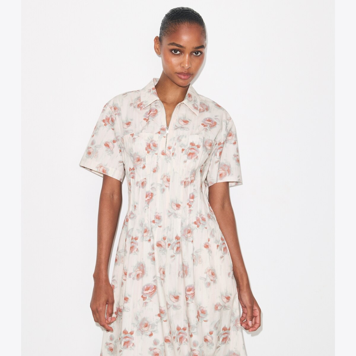 POPLIN PLEAT-WAIST DRESS - thumbnail 5