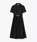 Poplin Pleated Shirtdress
