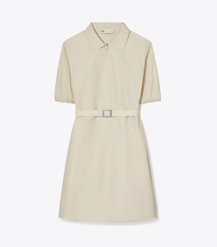 Tory Burch designer dresses Poplin Polo Dress in Pale Sandstone front