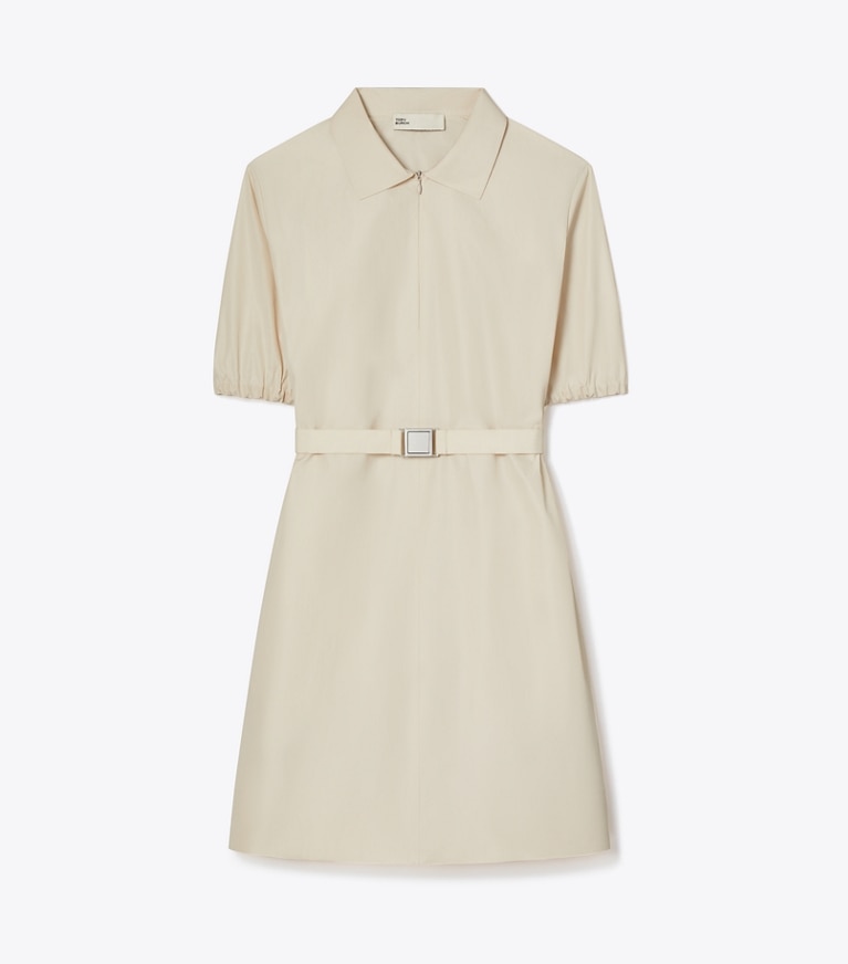 Tory Burch designer dresses Poplin Polo Dress in Pale Sandstone front