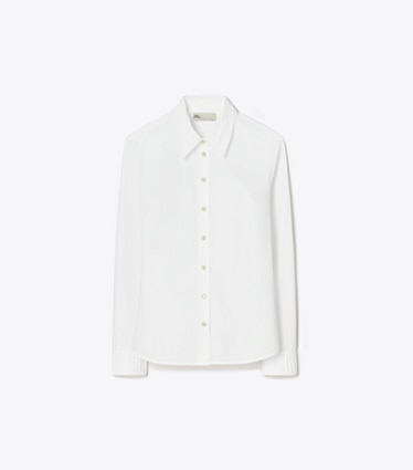 Tory Burch designer tops Poplin Shirt in White front