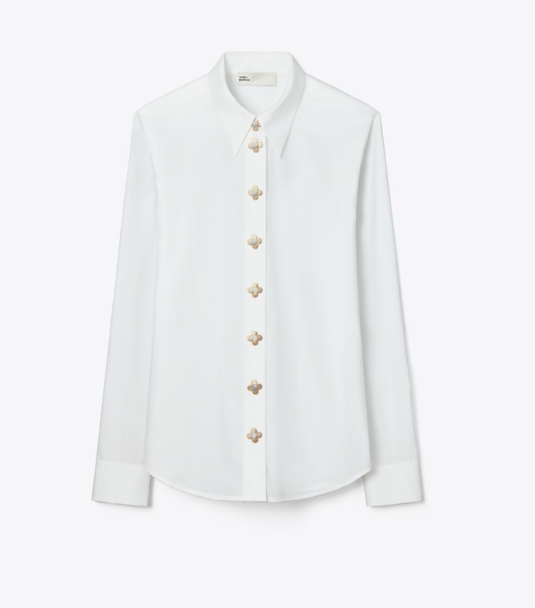 Tory Burch designer tops Poplin Shirt in White front