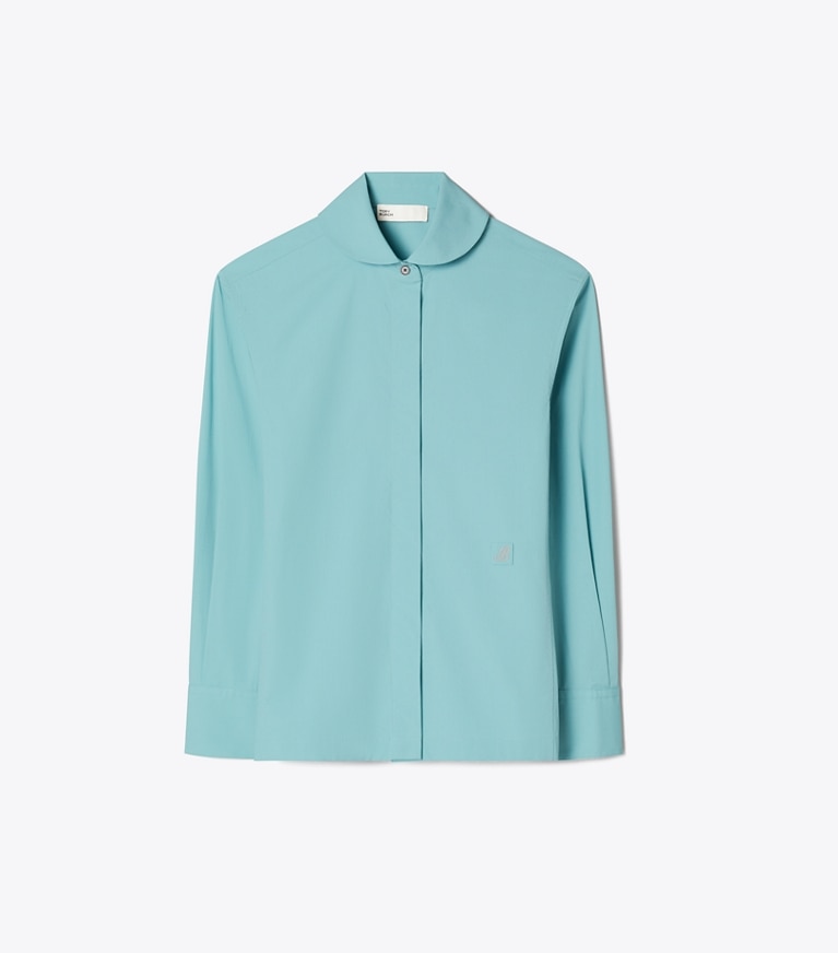 Tory Burch designer tops Poplin Shirt in Clouded Blue front