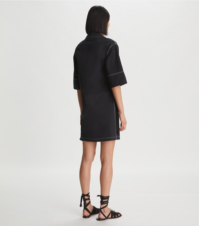 Tory Burch designer dresses Poplin Shirtdress in Black front