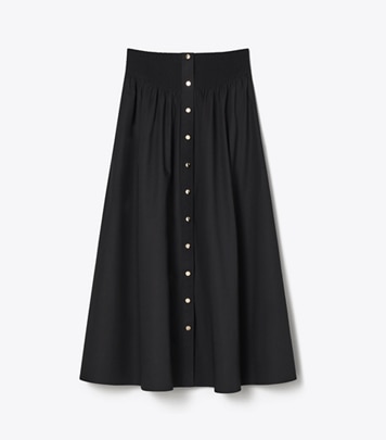 Tory Burch designer bottoms Poplin Skirt in Black front